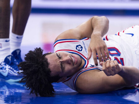 Jared McCain Responds to Viral Bench Press Moment During 76ers Classic Jersey Reveal