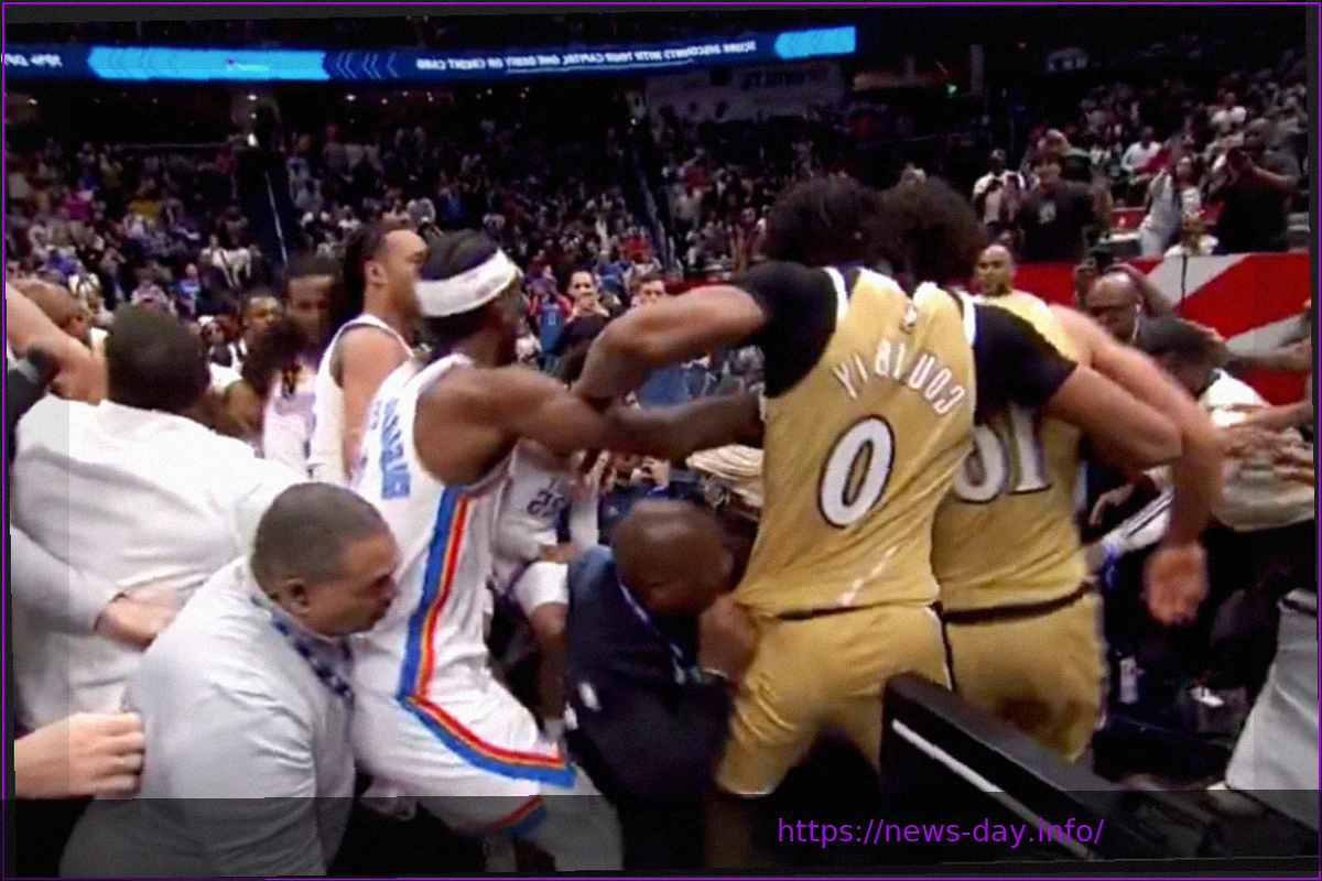 Preview Четыре игрока удалены после дикой драки «Тандер» – «Уизардс», перешедшей на трибуны