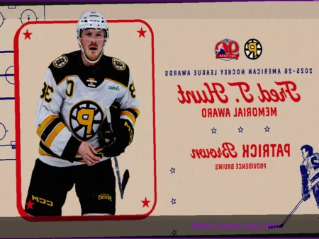 Патрик Браун из Providence Bruins стал обладателем Мемориальной награды Фреда Т. Ханта