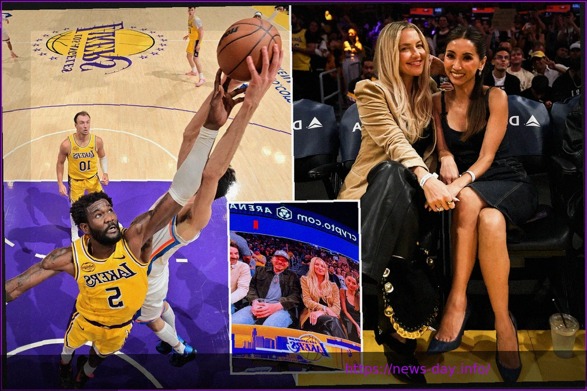 Preview Кейт Хадсон и Бренда Сонг Произвели Фурор на Матче Лейкерс, Продвигая 2-й Сезон «Running Point»