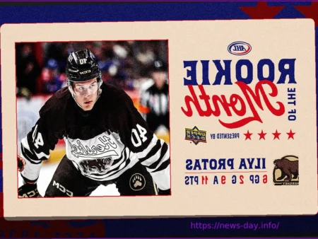 Bears’ Protas Named AHL Rookie of the Month for April