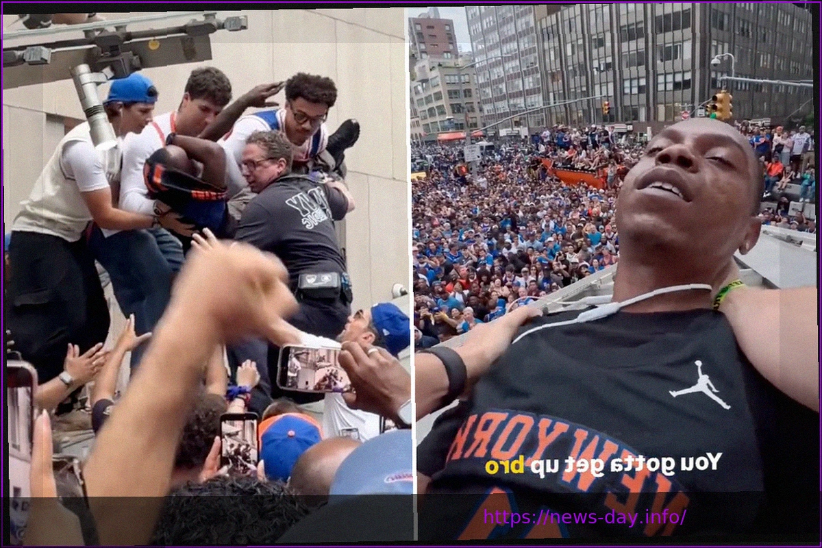 Preview Dramatic Rescue During Knicks Championship Parade