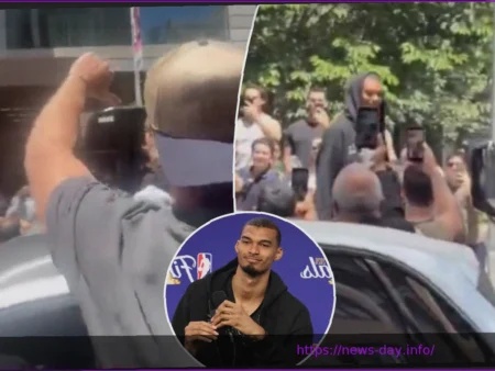 Swarm of Raucous Knicks Fans Fill Street to Jeer Spurs, Wemby Outside Team Hotel