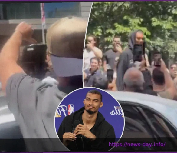 Swarm of Raucous Knicks Fans Fill Street to Jeer Spurs, Wemby Outside Team Hotel